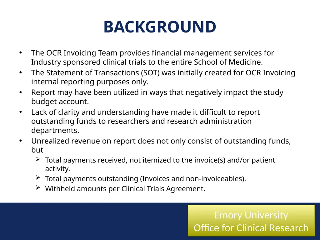 New reporting structure: Unrealized Revenue Marcha - slide 4 of 17
