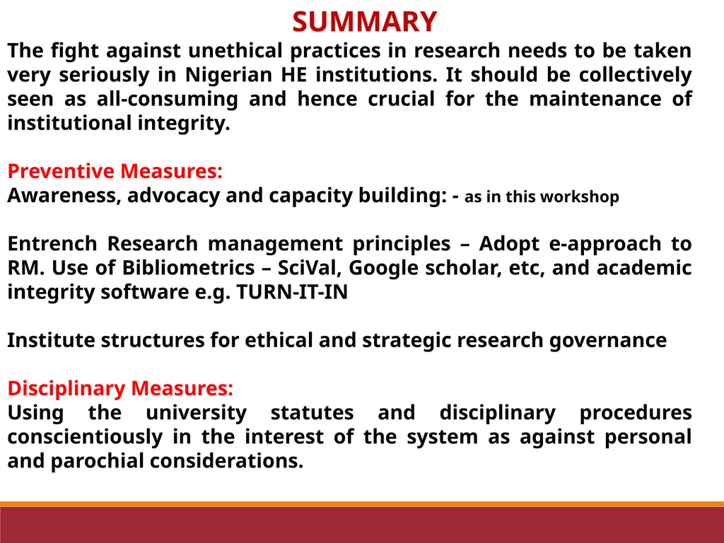 Prof Mike Faborode, Secretary General, Committee - slide 20 of 21