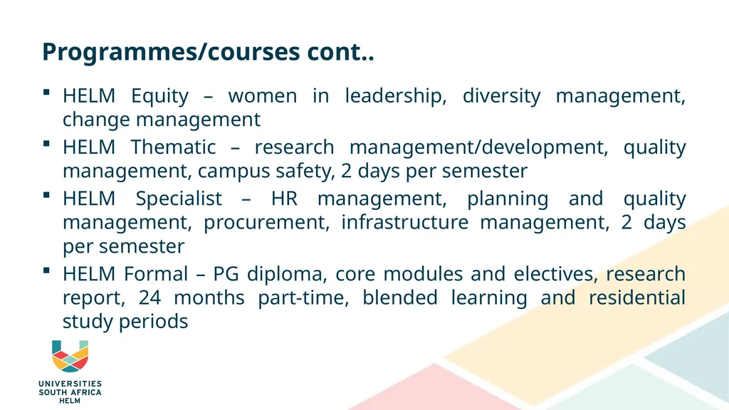 OVERVIEW OF HELM PROGRAMME Oliver Seale Director: - slide 6 of 8