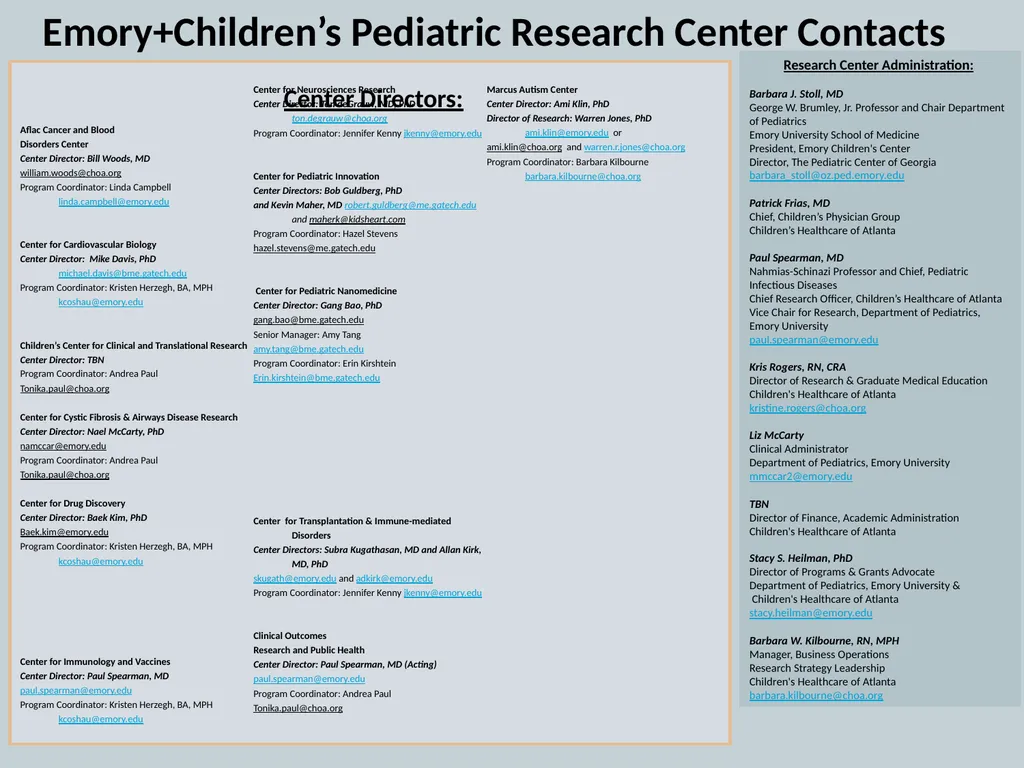 Emory+Children’s Pediatric Research Center Update - slide 5 of 14