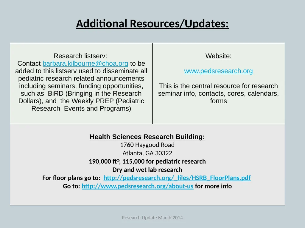 Emory+Children’s Pediatric Research Center Update - slide 12 of 14