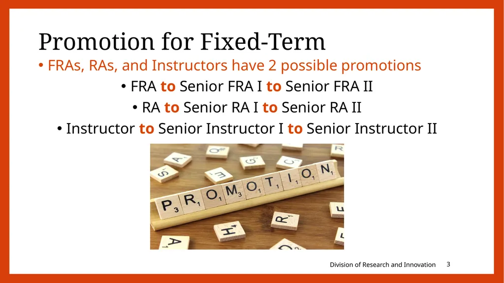 FIXED-TERM PROMOTION PROCESS Outline Promotion - slide 3 of 14