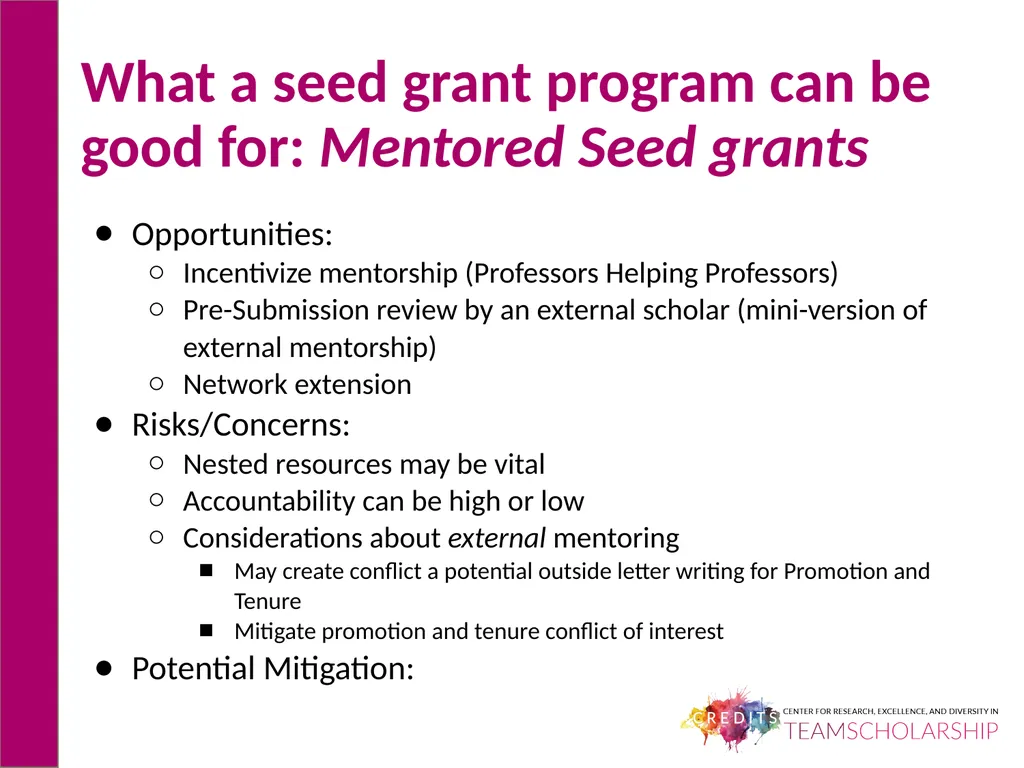 What is a Seed Grant Good For? What does “seed - slide 7 of 11