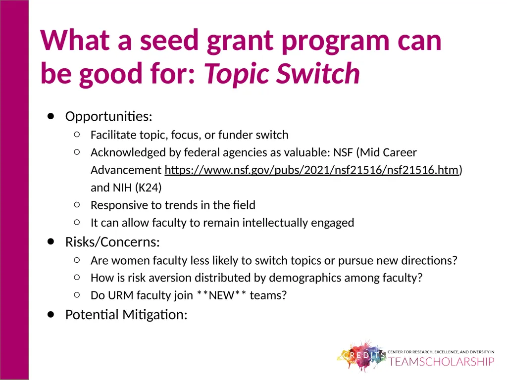 What is a Seed Grant Good For? What does “seed - slide 8 of 11