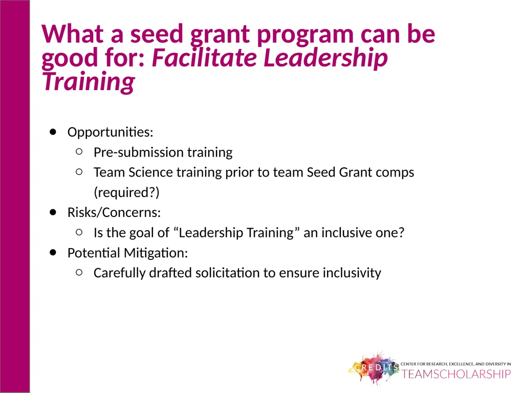 What is a Seed Grant Good For? What does “seed - slide 9 of 11