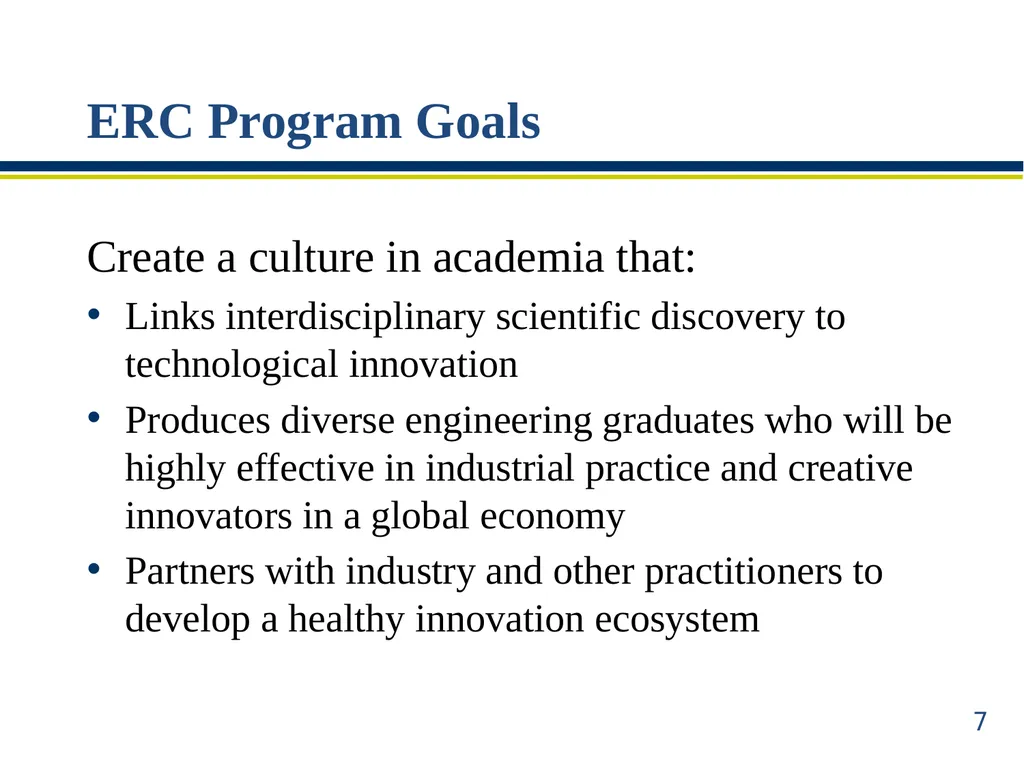 ERC Solicitation 15-589 Webinar Engineering - slide 7 of 74