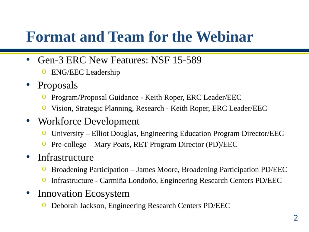 ERC Solicitation 15-589 Webinar Engineering - slide 2 of 74