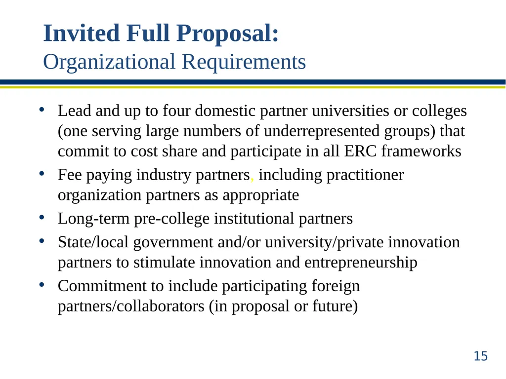 ERC Solicitation 15-589 Webinar Engineering - slide 15 of 74