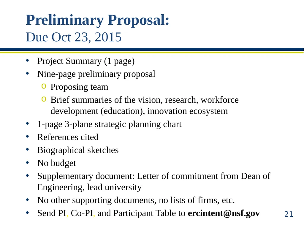 ERC Solicitation 15-589 Webinar Engineering - slide 21 of 74