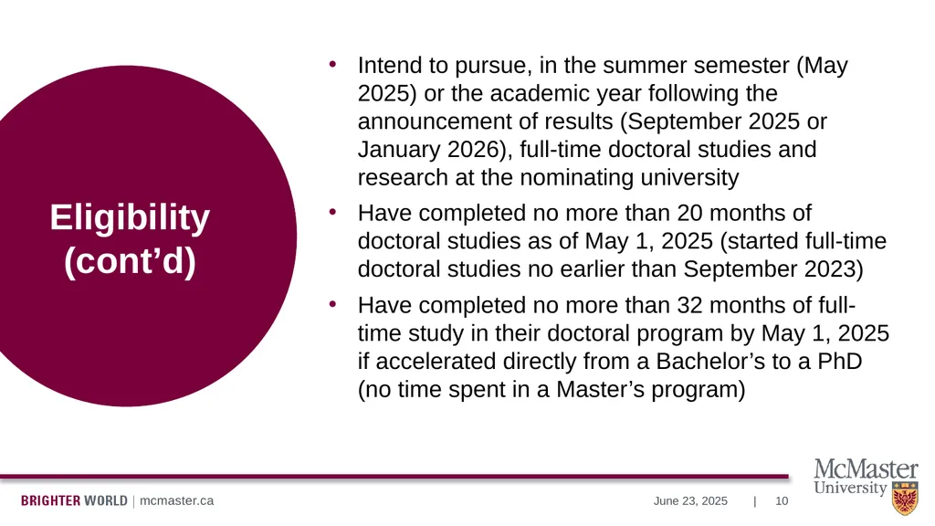 Information Session Vanier Doctoral – Canada - slide 10 of 52