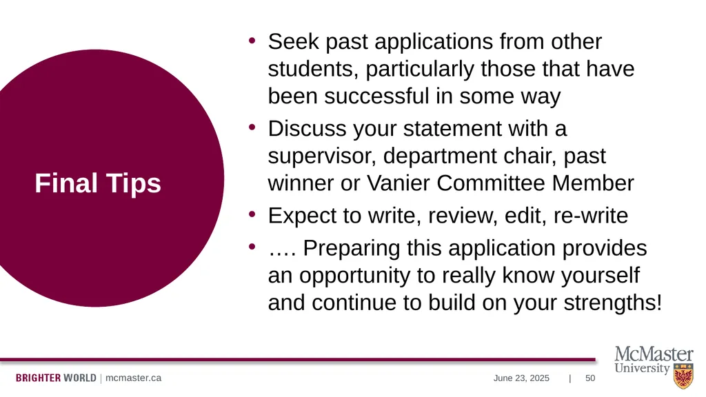 Information Session Vanier Doctoral – Canada - slide 50 of 52