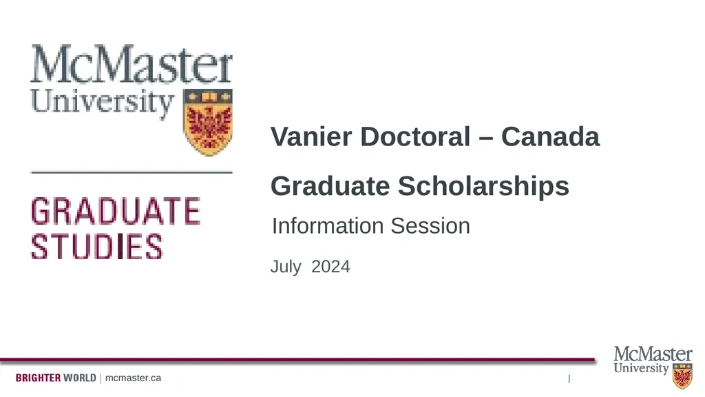 Information Session Vanier Doctoral – Canada - slide 1 of 52