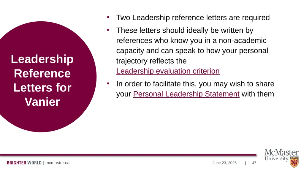 Information Session Vanier Doctoral – Canada - slide 47 of 52