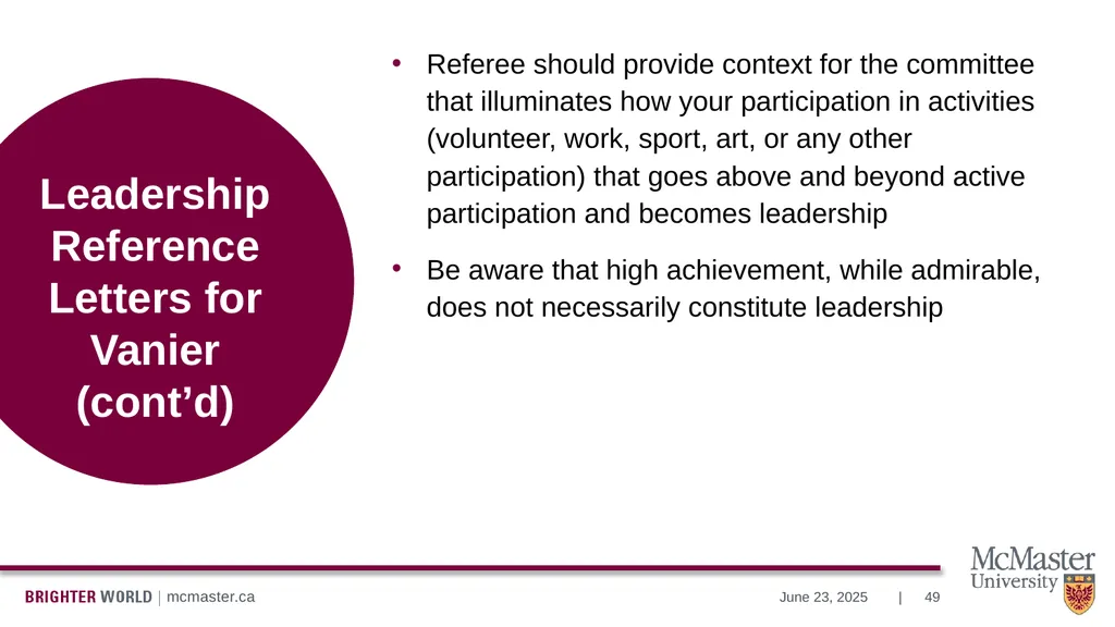 Information Session Vanier Doctoral – Canada - slide 49 of 52