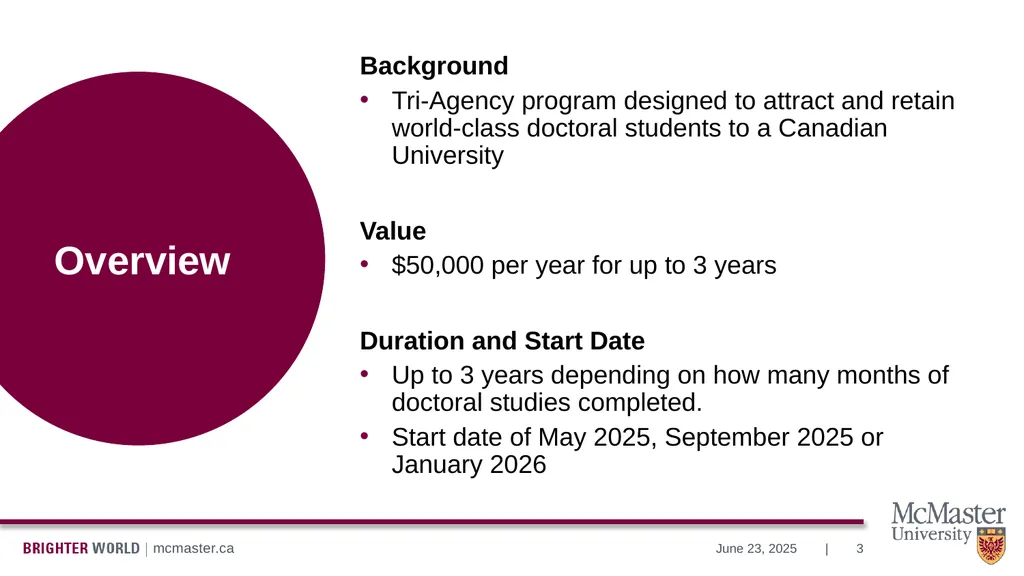 Information Session Vanier Doctoral – Canada - slide 3 of 52