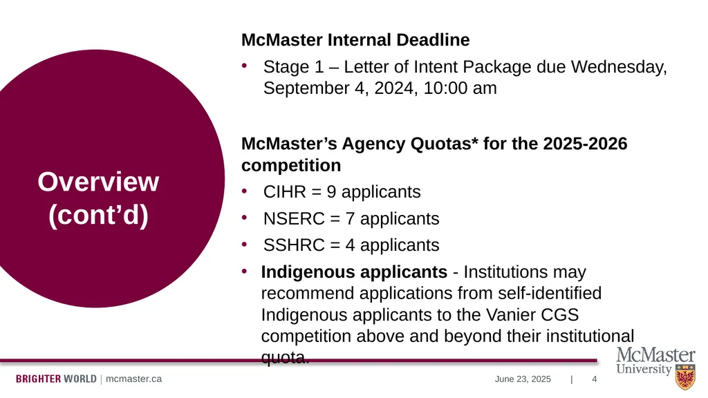 Information Session Vanier Doctoral – Canada - slide 4 of 52