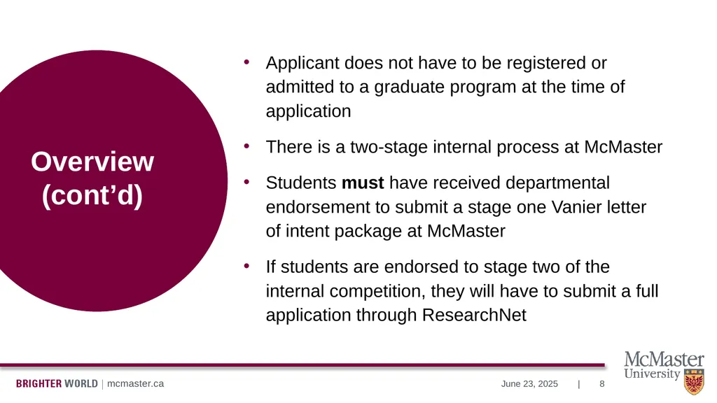 Information Session Vanier Doctoral – Canada - slide 8 of 52