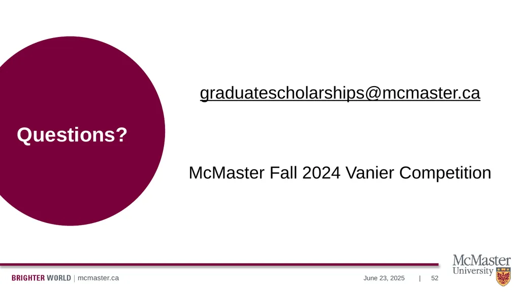 Information Session Vanier Doctoral – Canada - slide 52 of 52