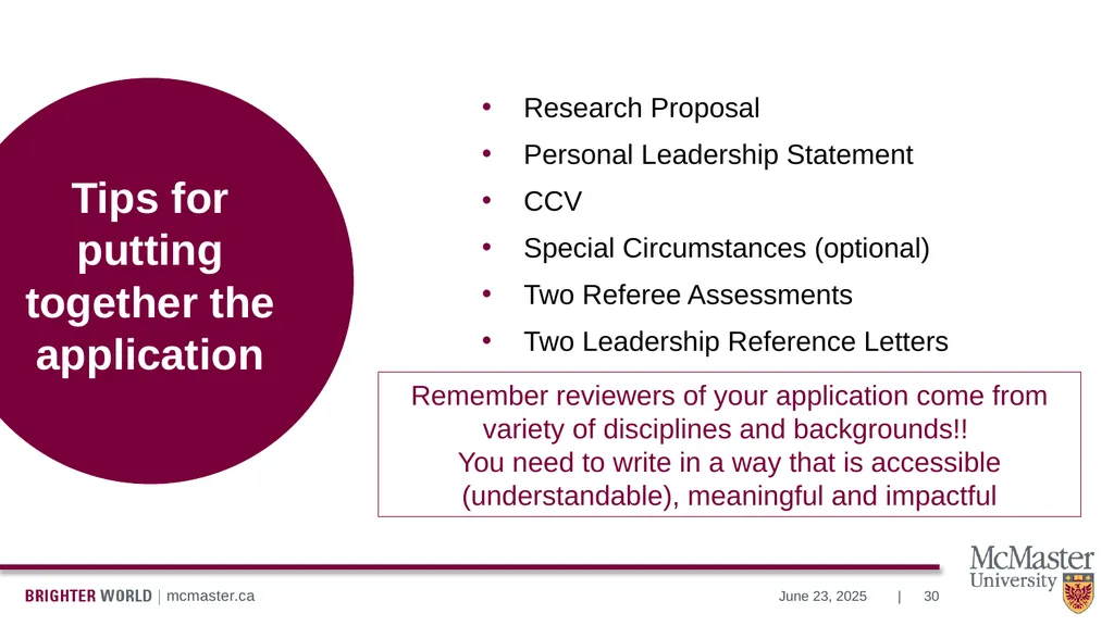 Information Session Vanier Doctoral – Canada - slide 30 of 52
