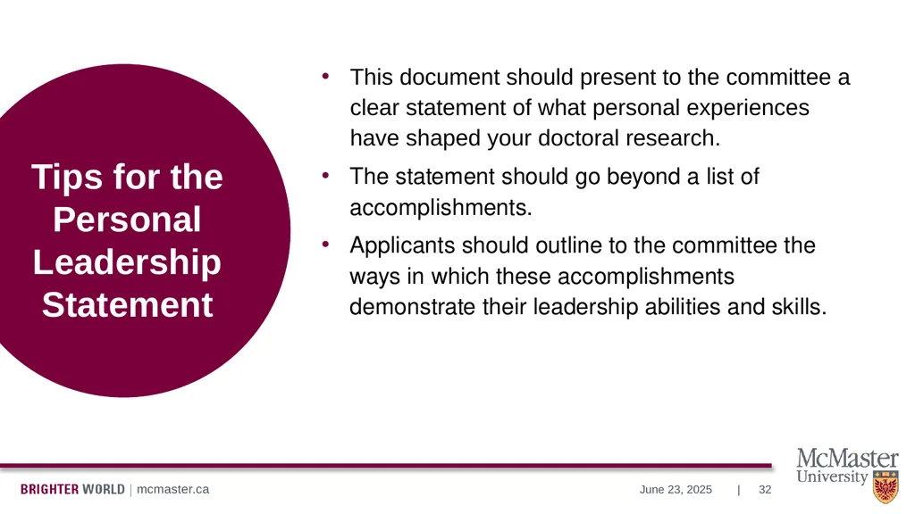 Information Session Vanier Doctoral – Canada - slide 32 of 52