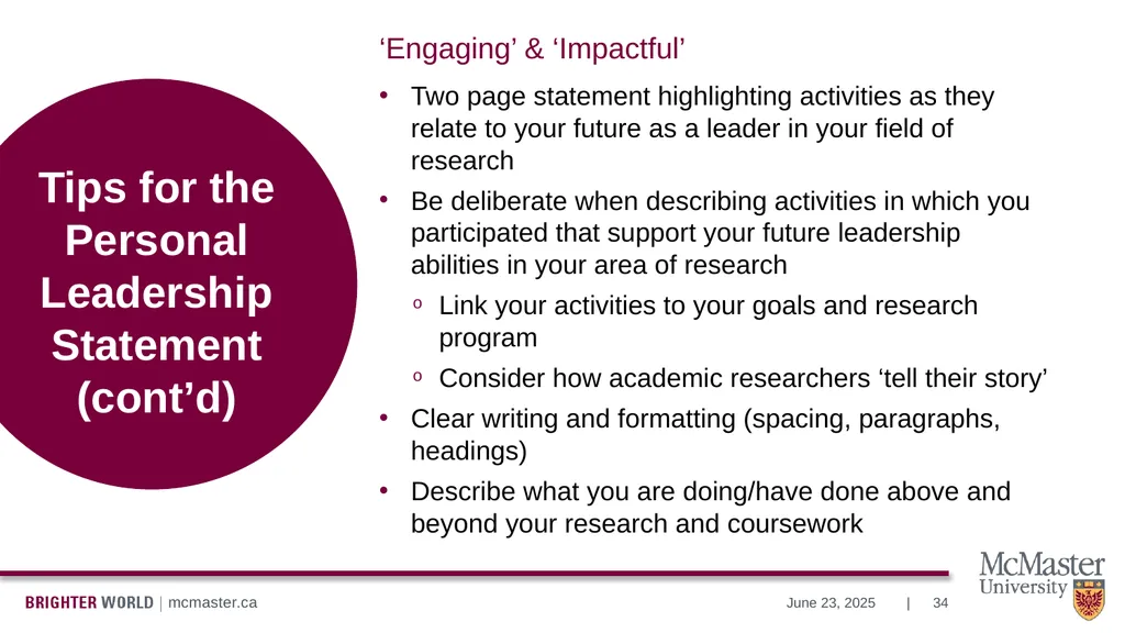 Information Session Vanier Doctoral – Canada - slide 34 of 52