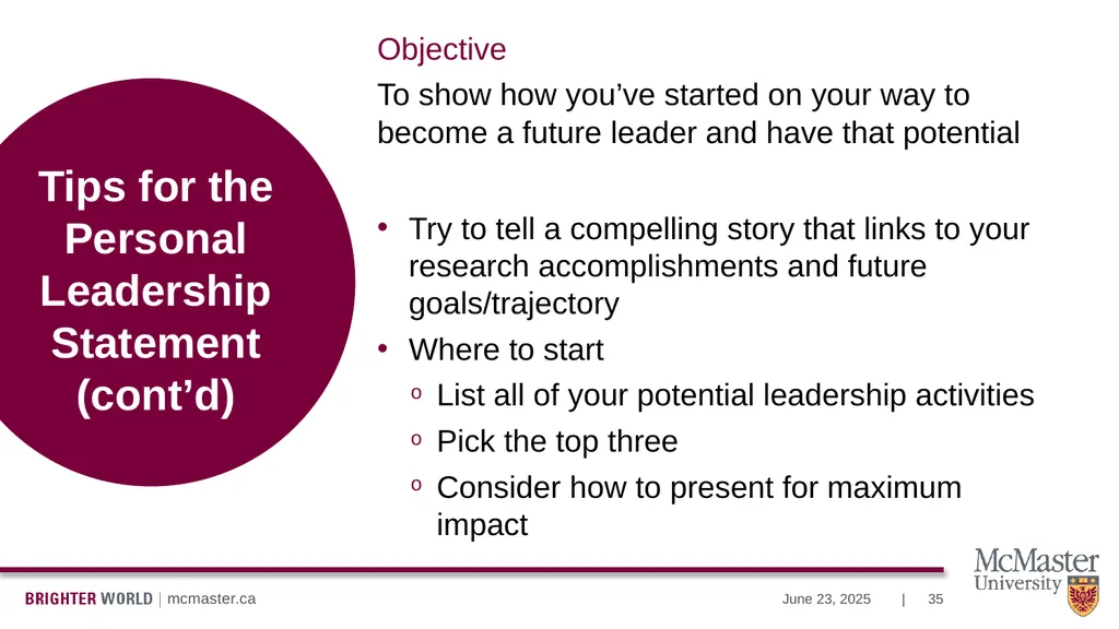 Information Session Vanier Doctoral – Canada - slide 35 of 52