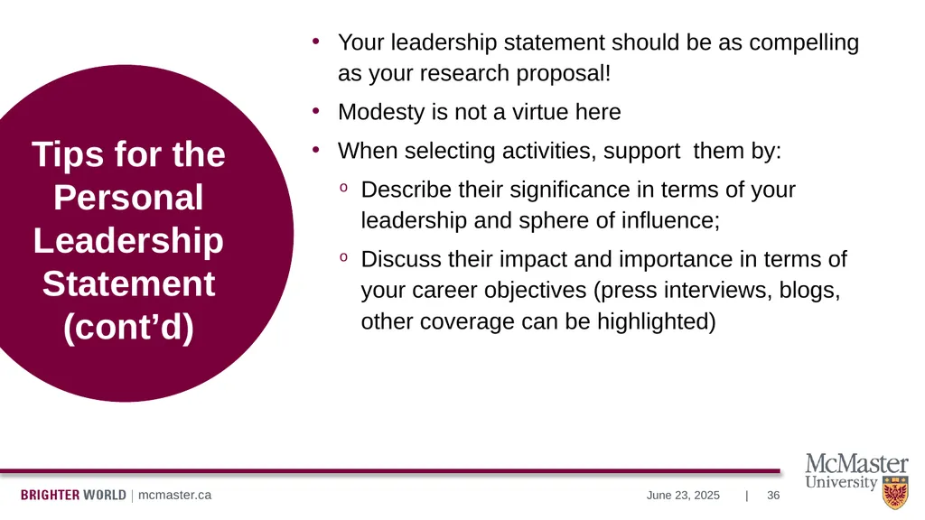 Information Session Vanier Doctoral – Canada - slide 36 of 52