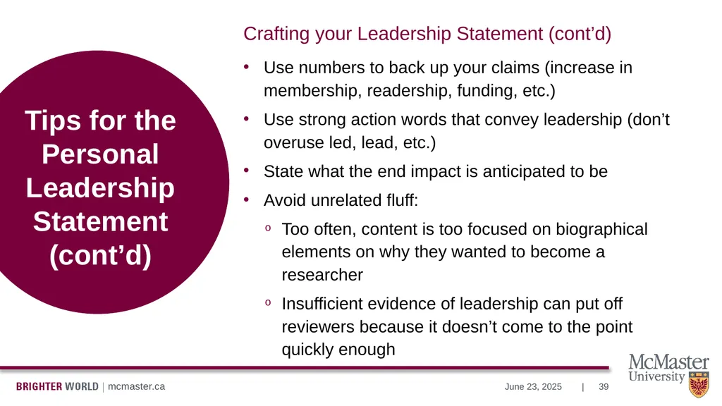 Information Session Vanier Doctoral – Canada - slide 39 of 52