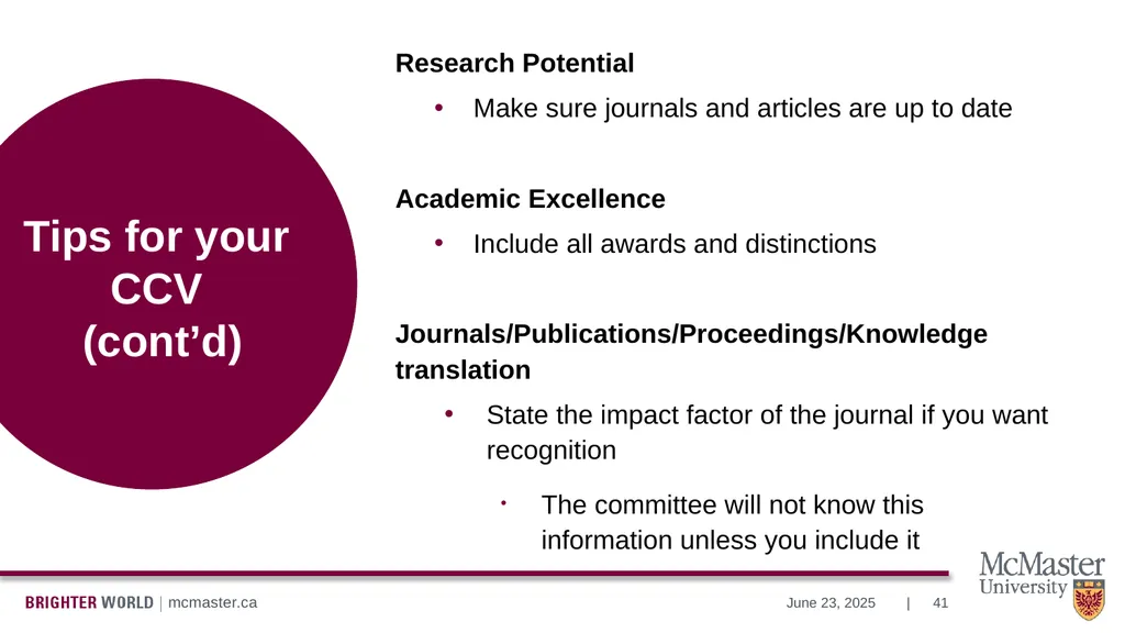 Information Session Vanier Doctoral – Canada - slide 41 of 52