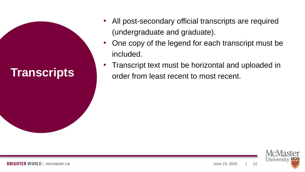 Information Session Vanier Doctoral – Canada - slide 12 of 52