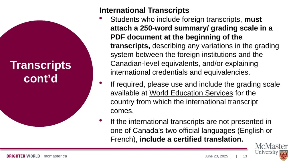 Information Session Vanier Doctoral – Canada - slide 13 of 52