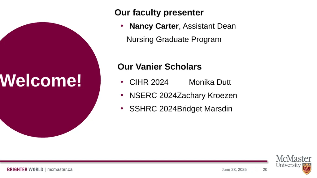 Information Session Vanier Doctoral – Canada - slide 20 of 52