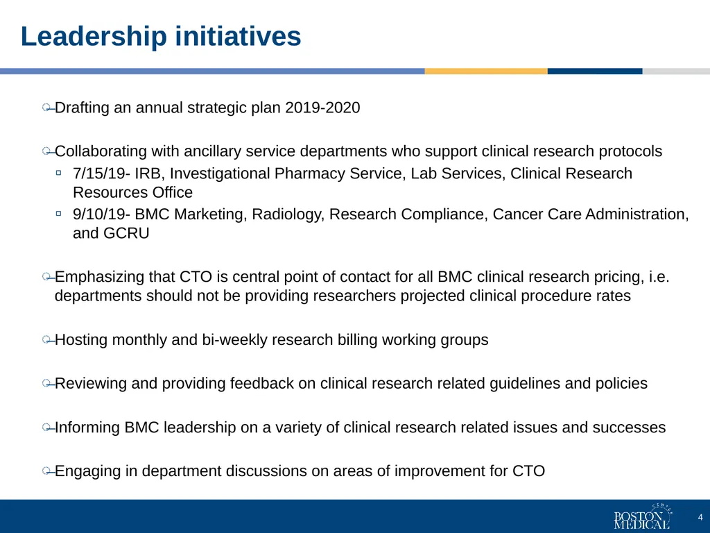 Clinical Trials Office's short and long-term goals - slide 4 of 17