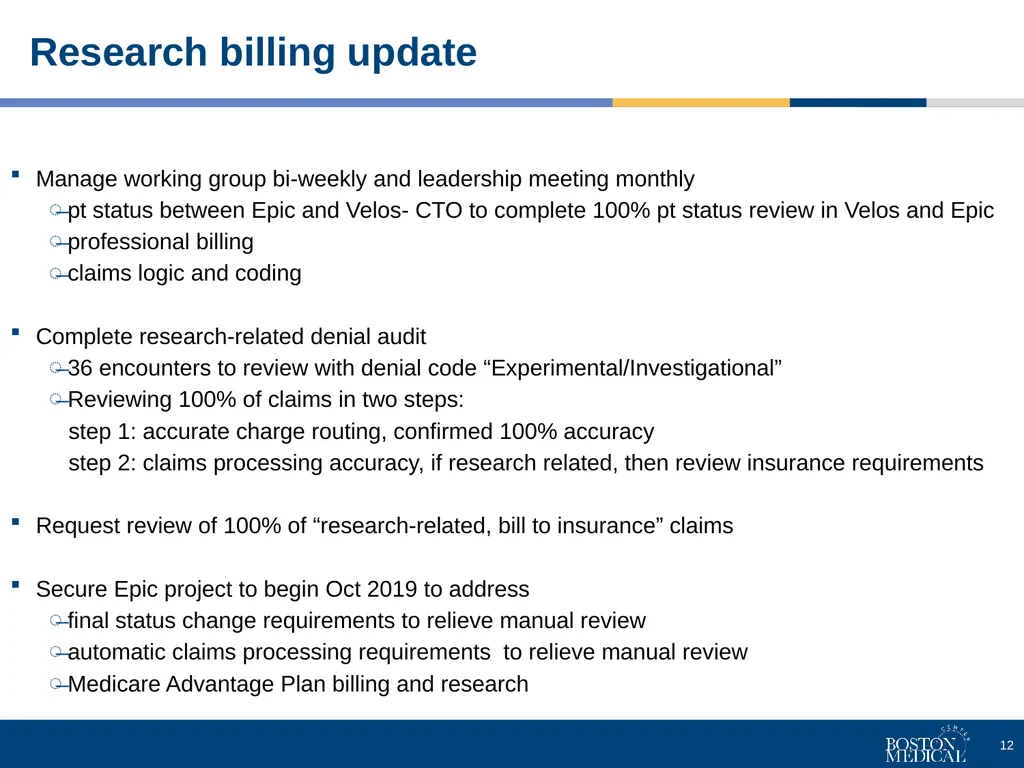 Clinical Trials Office's short and long-term goals - slide 12 of 17