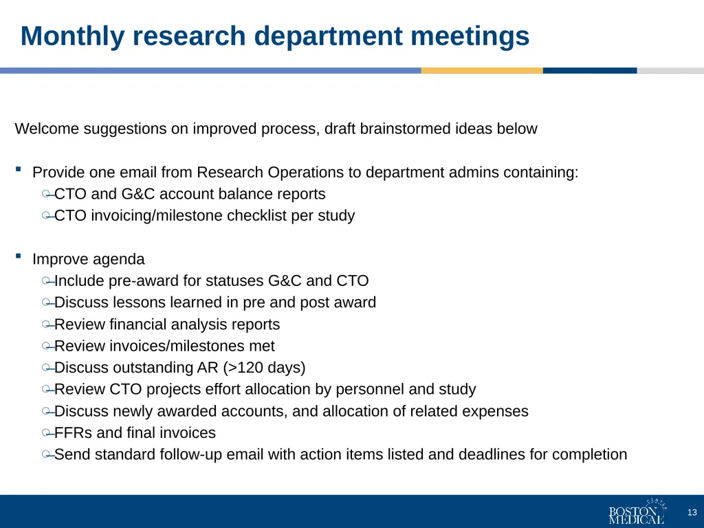 Clinical Trials Office's short and long-term goals - slide 13 of 17