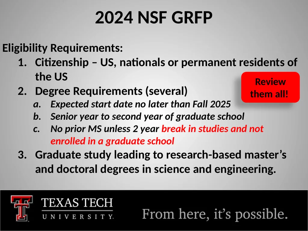 Fellowships and Funding FY 2025 Tim Dallas, PhD - slide 13 of 28