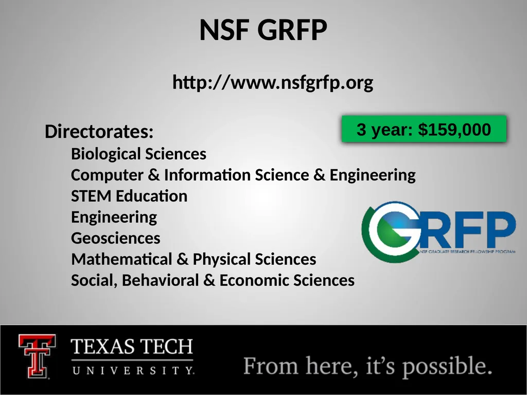 Fellowships and Funding FY 2025 Tim Dallas, PhD - slide 12 of 28