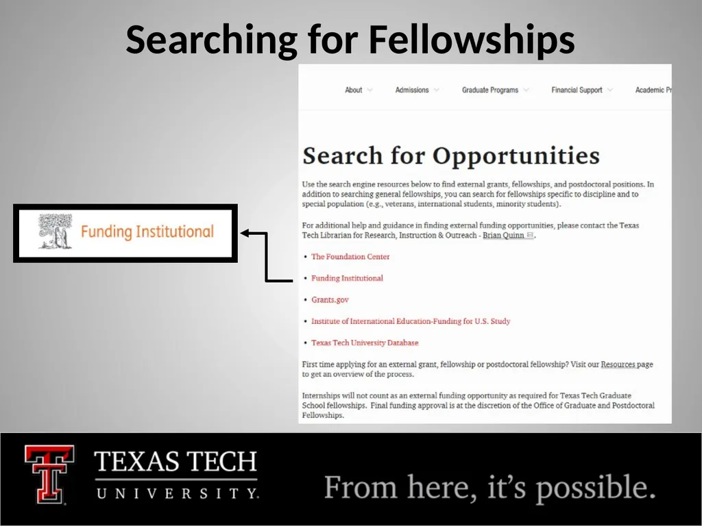 Fellowships and Funding FY 2025 Tim Dallas, PhD - slide 7 of 28