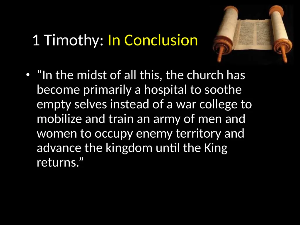 1 Timothy: Overview “… I write so that you may - slide 21 of 23