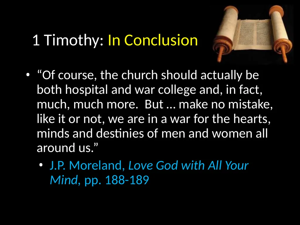 1 Timothy: Overview “… I write so that you may - slide 22 of 23