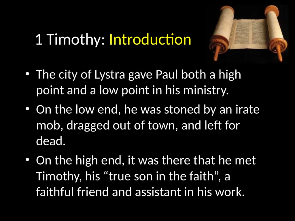 1 Timothy: Overview “… I write so that you may - slide 2 of 23