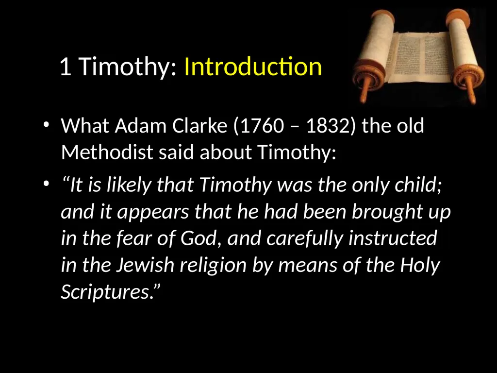 1 Timothy: Overview “… I write so that you may - slide 4 of 23