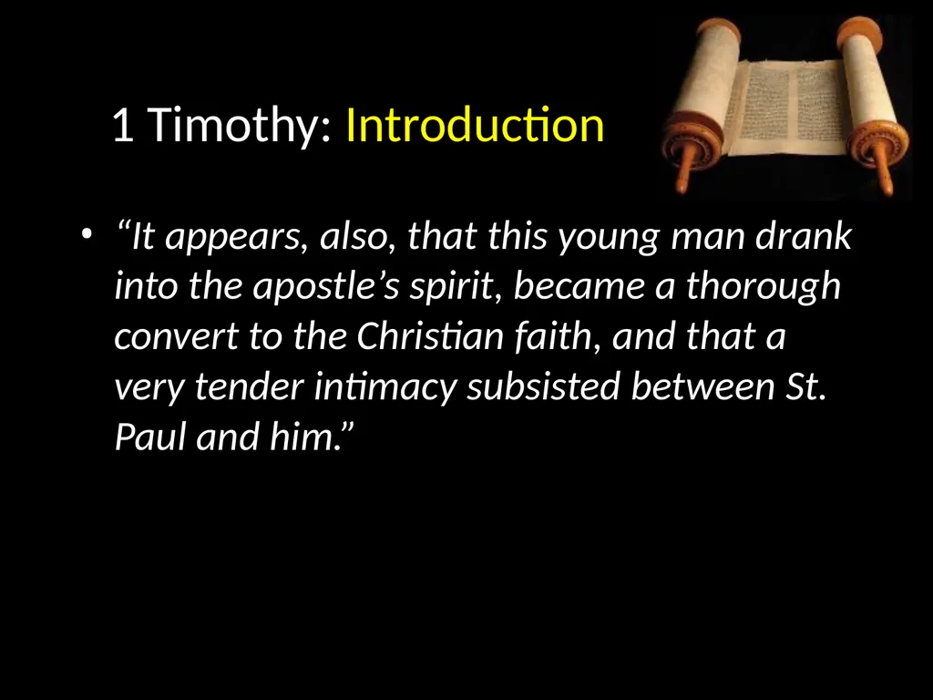 1 Timothy: Overview “… I write so that you may - slide 5 of 23