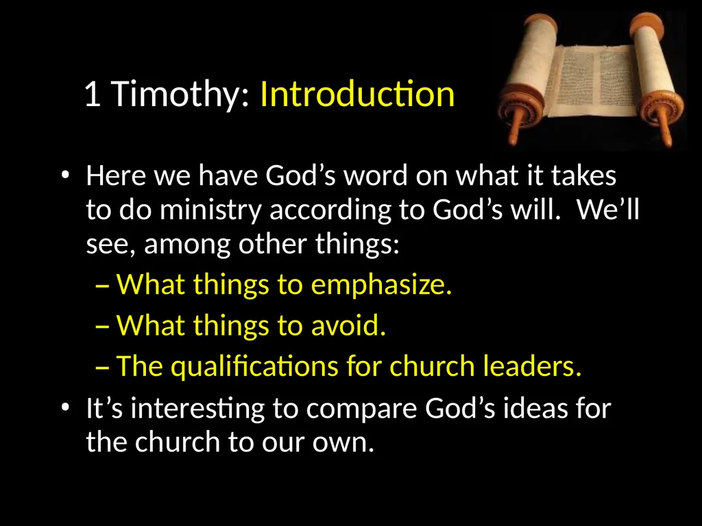 1 Timothy: Overview “… I write so that you may - slide 8 of 23