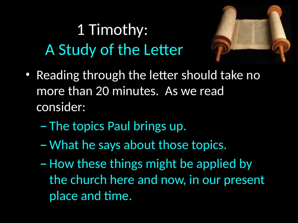 1 Timothy: Overview “… I write so that you may - slide 10 of 23