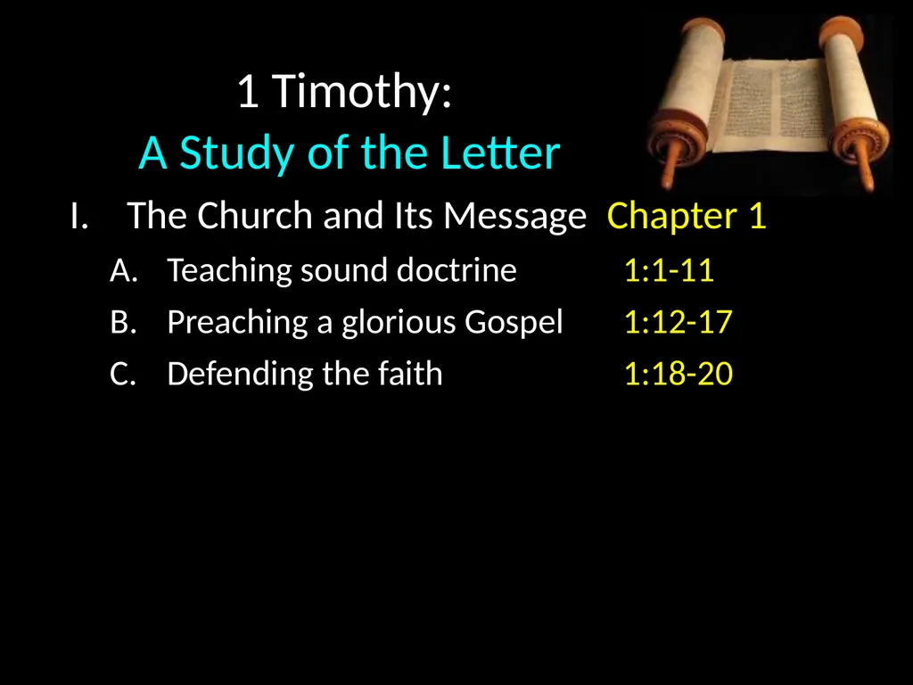 1 Timothy: Overview “… I write so that you may - slide 12 of 23