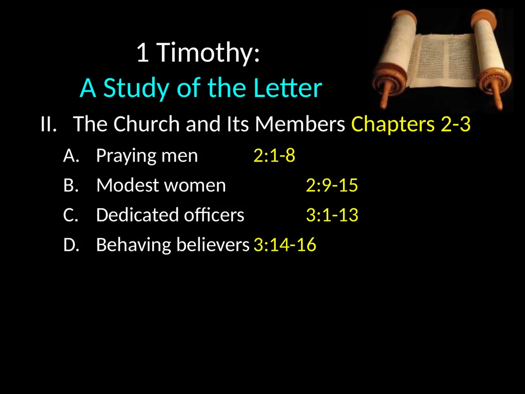 1 Timothy: Overview “… I write so that you may - slide 13 of 23