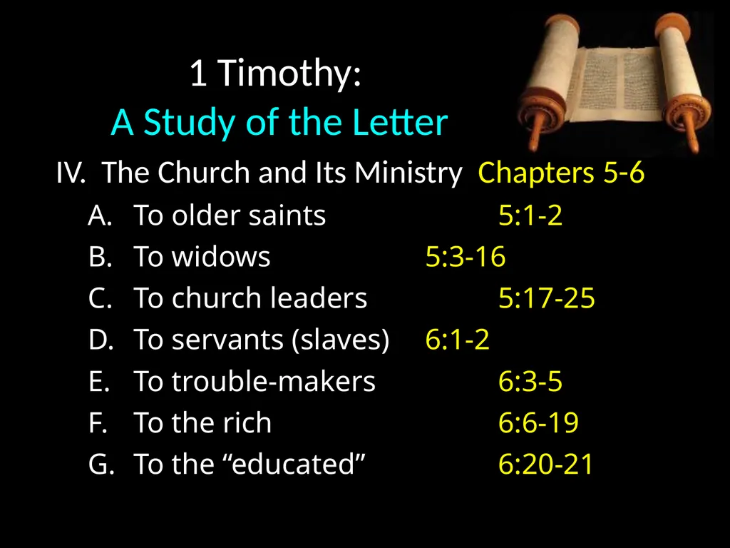 1 Timothy: Overview “… I write so that you may - slide 15 of 23