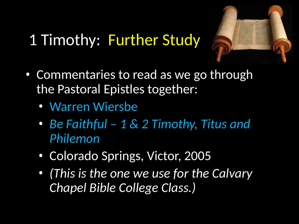 1 Timothy: Overview “… I write so that you may - slide 17 of 23