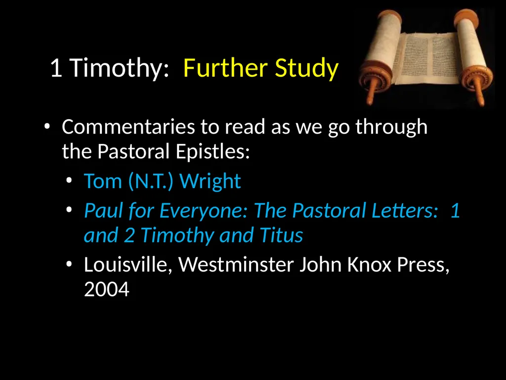 1 Timothy: Overview “… I write so that you may - slide 18 of 23